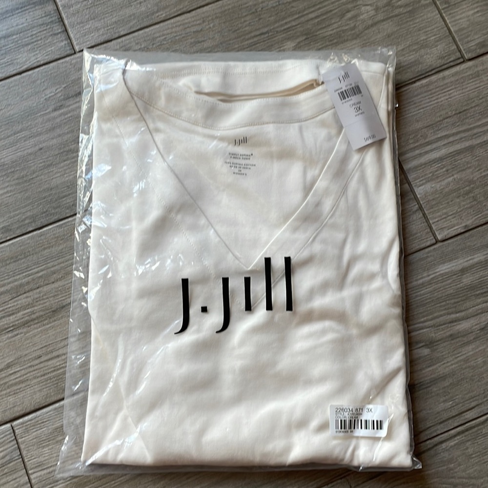 J Jill simply supima v-beck tunic, long sleeves , brand new